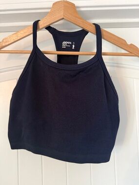 Jockey Ribbed Racerback Crop Tank - Navy Padded
